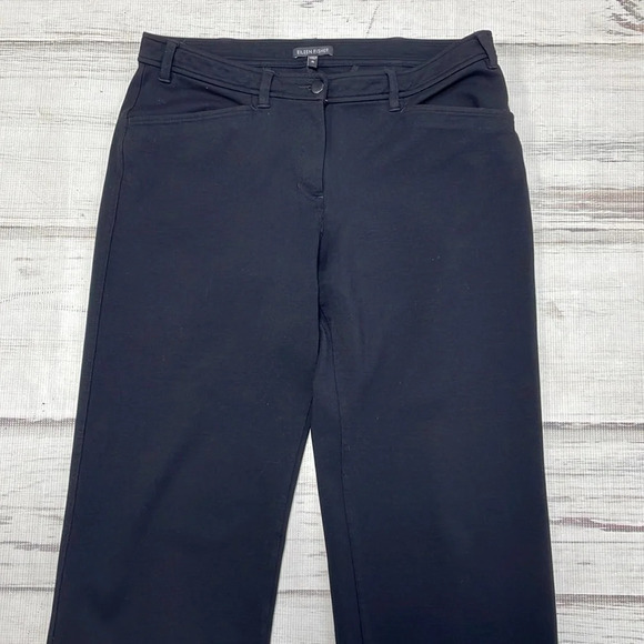 Eileen Fisher Pants Black Stretchy Straight Leg Mid Rise Size Medium - Picture 4 of 11